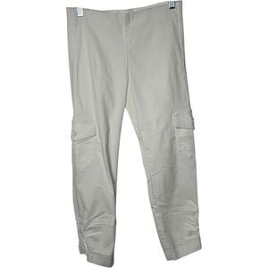 Elliot Lauren White Cargo Pull On Cropped Pants Size 2 Classic Minimalist